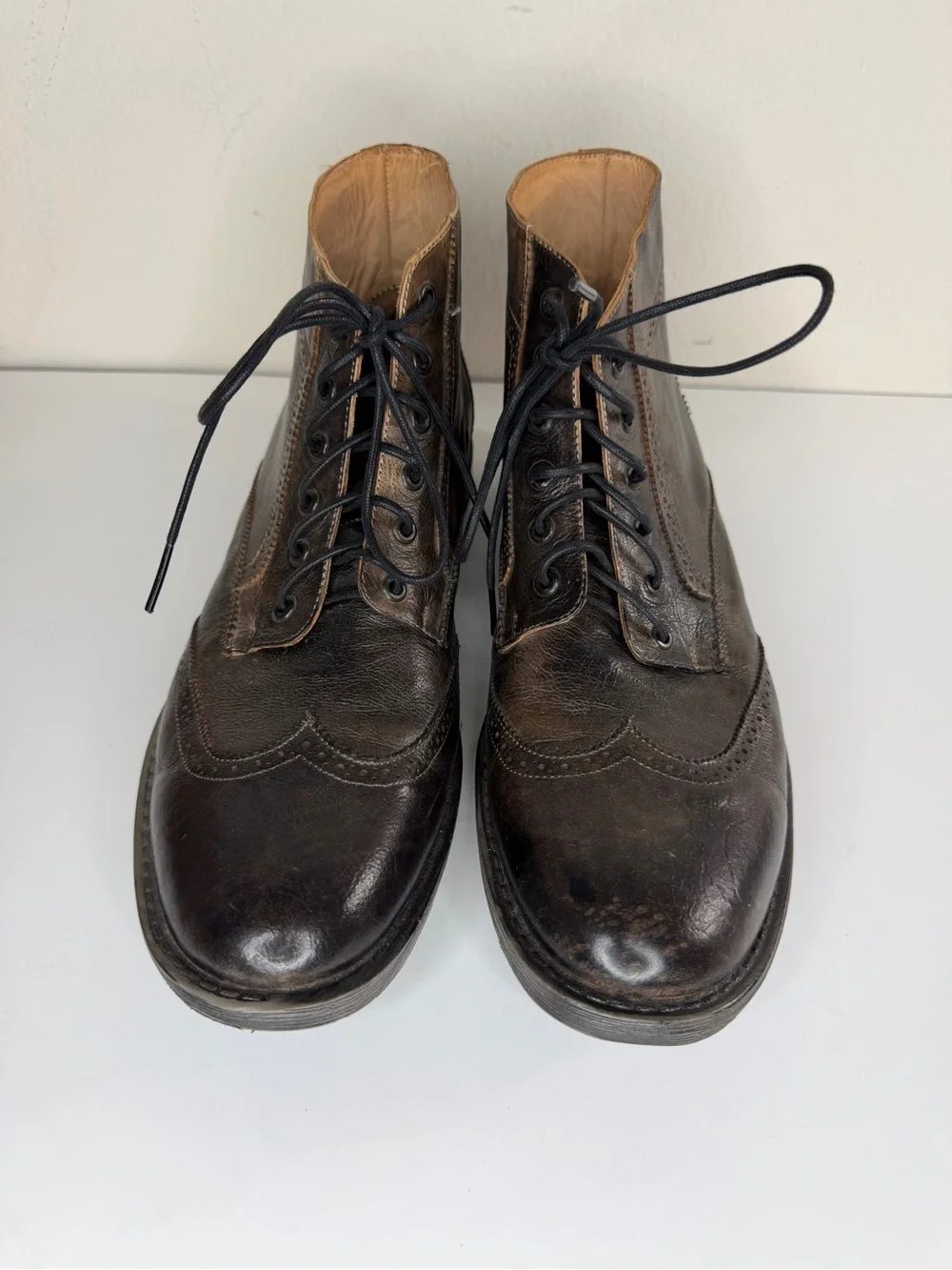 Bed Stu Brown Rustic Mans Leather Ankle Boots Size 13M Made In Mexico Workshop